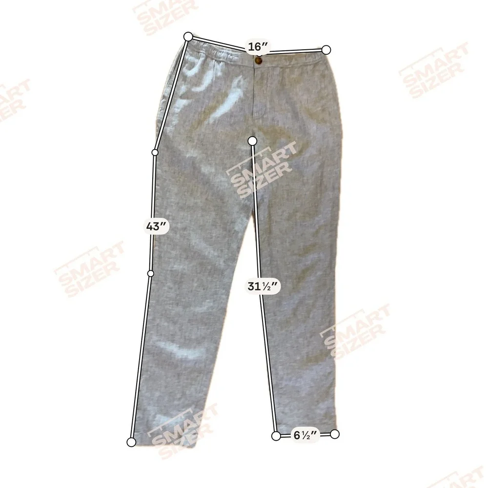 14th & Union Mens Slim Fit Pants Sz M Gray Linen Blend Drawstring Resort Preppy